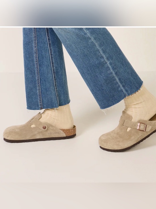 Birkenstock Other - Birkenstock Boston Taupe Soft Footbed Suede Leather Clogs Unisex EU 42 US M9 W11